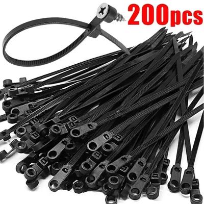 Abraçadeiras de cabo com furo de parafuso Abraçadeiras de cabo de nylon fixas reutilizáveis Abraçadeiras de cabo autotravantes Correias de fixação Laço Organizador de escritório