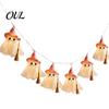 Leopard Print Bow Ghost Lights LED String for Halloween Decorations, Cute Hanging Gauze Lamps Holiday Room Ornament with Warm White Lights,