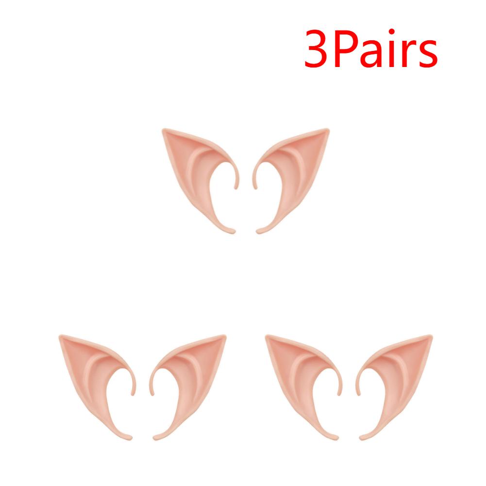 20-1Pairs Halloween Elf Ears Latex Ears for Angel Halloween Cosplay Decoration Masquerade Costume Fairy Photo Props for Girls