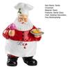 Christmas Santa Claus Chef Figurine Resin Cartoon Santa Statue Holiday Party Home Office Kitchen Desktop Decoration Ornament