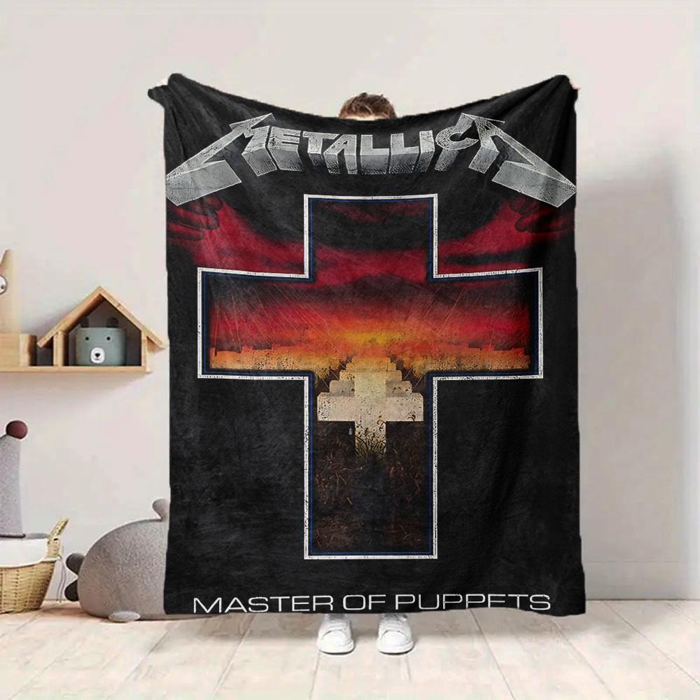 1 stk Metallica Flanellteppe [Koselig Kastepledd] For Sofa, Seng, Reise, Camping, Stue, Kontor, Sofa, Stol, Og Seng
