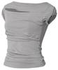 Peulleeoeob Asymmetrical Draped Roll-Up T-Shirt (Fl-165_Gray)