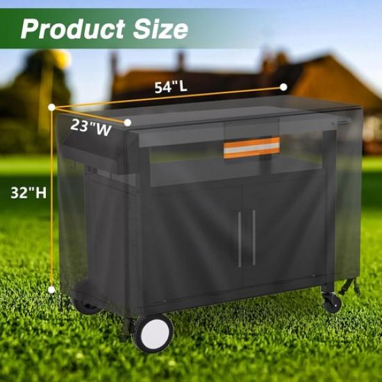 Rolling Dining Table Cover for Keter Unity, Outdoor Prep 54"L×23"W×32"H