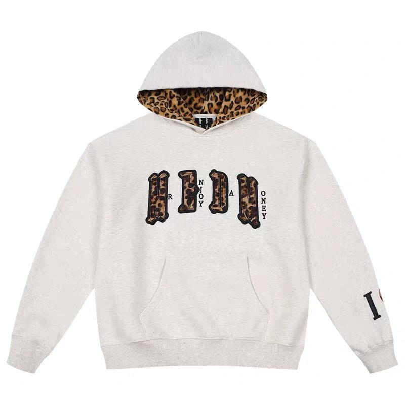 MEDM Leopard Print Fur Hoodie: Casual Double-Layer Pullover for Couples L