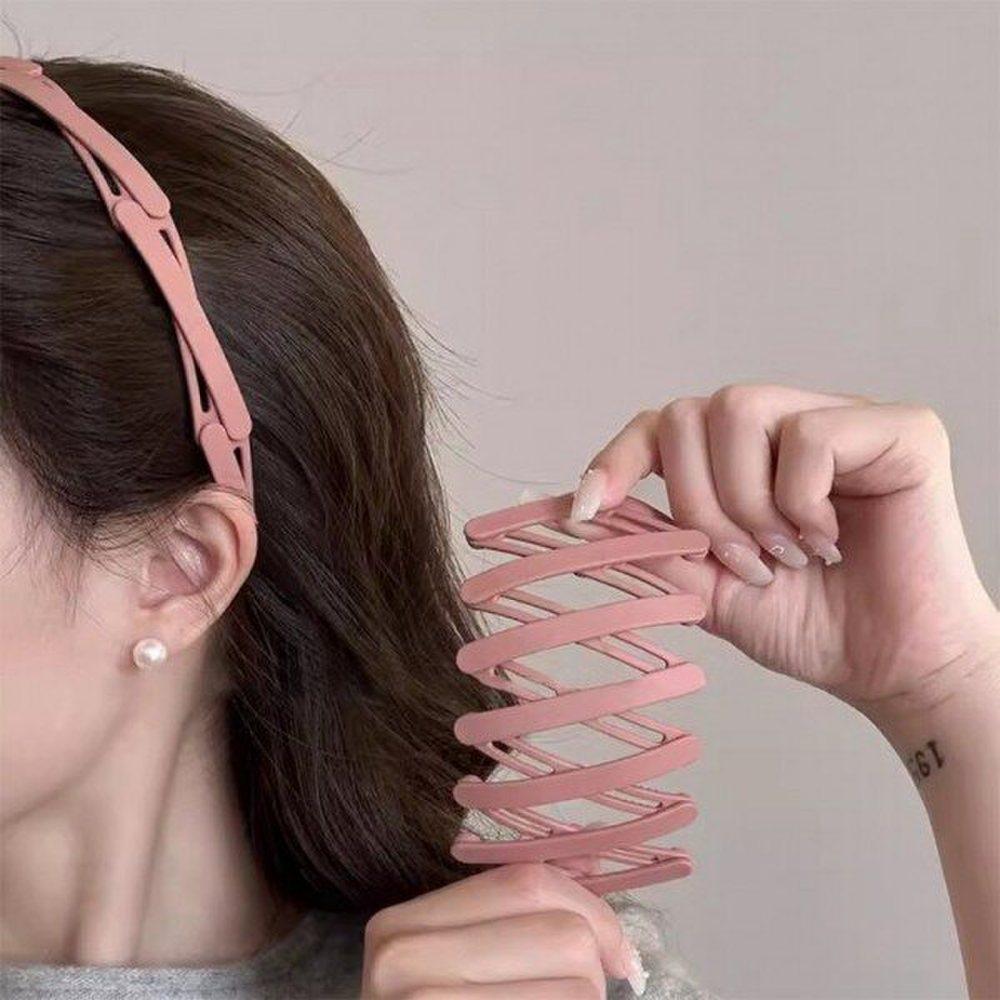 

Mno Карманная Повязка на Голову Складной Дизайн Повязка для Волос Портативная Фиксация pink