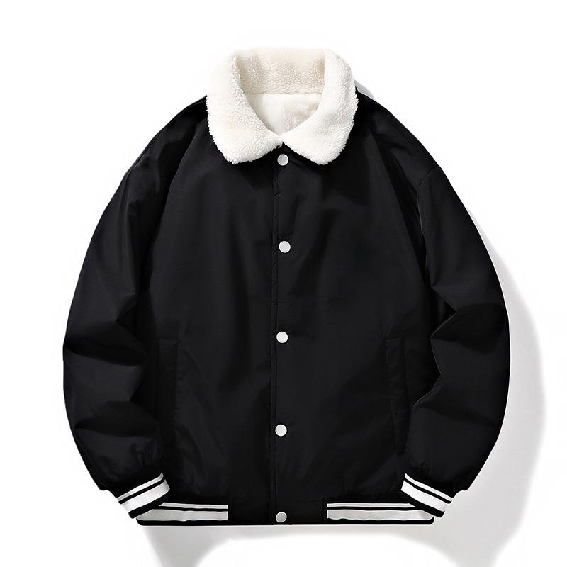 Autumn and Winter Trend New Men's Lamb Wool Trend Fashion Casual Velvet Lapel Loose Couple Coat