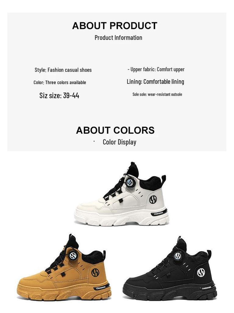 Men's High-Top Martin Work Boots - Trendy Autumn Casual, Thick-Soled, All-Match Labor Protection Boot