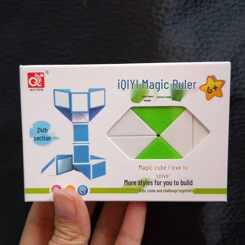 Qiyi 24-секционный разноцветный магический кубик-змейка: Креативная складная игрушка