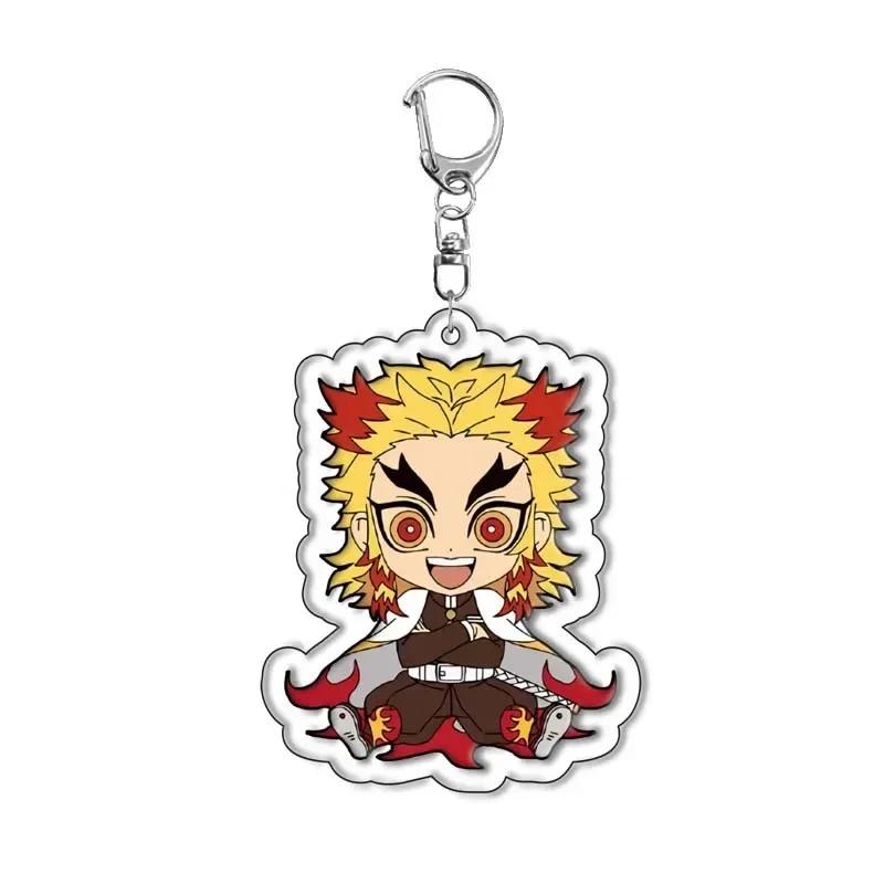 Hot Anime Demon Slayer Acrylic Keychains Tokitou Muichirou Agatsuma Zenitsu Keychain Bag Pendant Car Key Ring Anime Jewelry