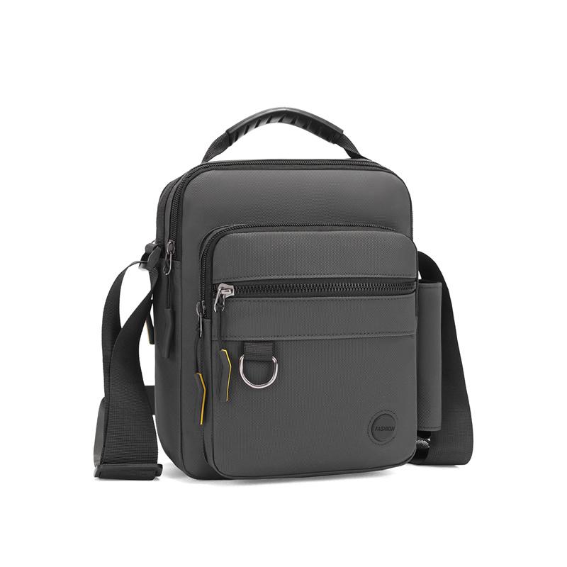 Men s Shoulder Bag Large Capacity Commuter Business Waterproof Crossbody Bag серый
