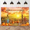 Fall Farm Harvest Backgrounds For Photographs Leaves Wooden Fence Sunflowers Pumpkin Thanksgiving Party Photography Backdrop