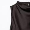 Women's Spring New European and American Style Belt Silk Texture Midi Dress