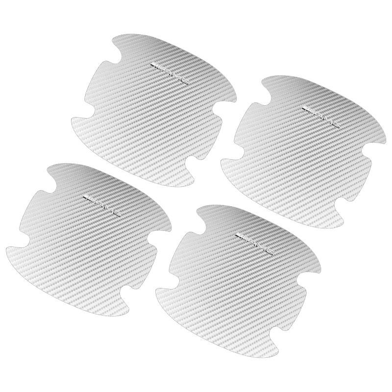 4Pcs Carbon Fiber Car Door Handle Protection Emblem Sticker For Mercedes Benz AMG W212 W205 W246 W177 W176 W213 GLC GLE GLS ML Welcome Laser