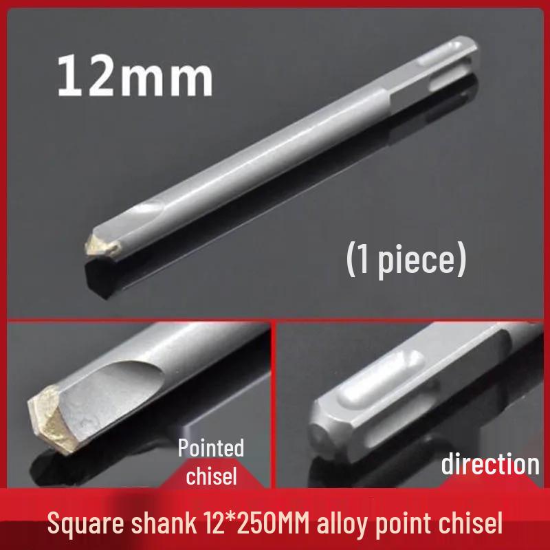 Elektryczny zestaw dłut udarowych: Uchwyt sześciokątny i kwadratowy, Szpiczaki i płaskie dłuta do rowkowania betonu i ścian