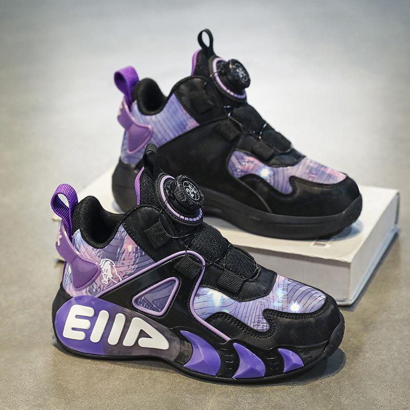 Men's leather surface children's explosion primary and secondary school students running trend girls' sports shoes cotton shoes autumn and winter vel