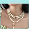 Saturn Pearl Necklace For Women Handmade Multilayer Pendant Elegant Jewelry Gift For Couples