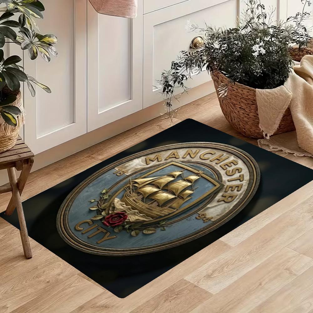 Manchester City Kitchen Floor Mat Long Strip Mat Antislip Machine Washable Suitable For Bathrooms Laundries Home Decoration Carpets