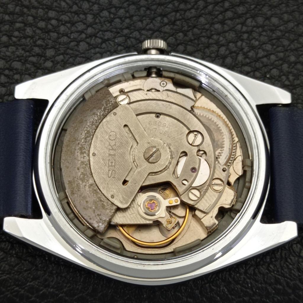 AUTOMATIC 6309A VINTAGE REFURBISHED SEIKO 5 JAPAN MENS BLUE DIAL WATCH a701734-5 R206c-a701734