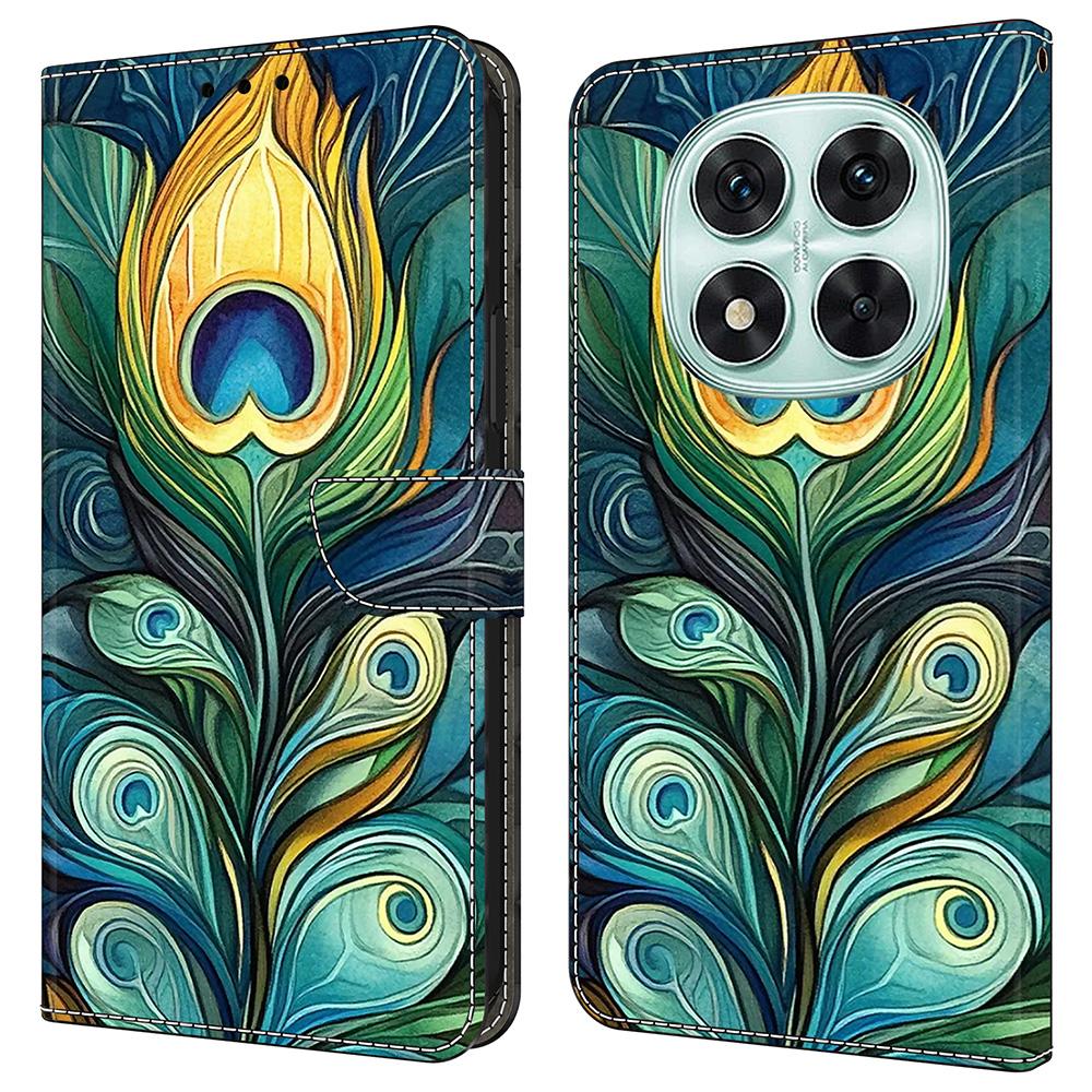 Pro Xiaomi Redmi Note 14 Pro 5G/Poco X7 5G Kožené pouzdro Vzorový potisk Peněženka Stojánek Otevírací kryt na telefon