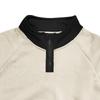 Color-Block Velvet Stand-Up Collar Pullover: Autumn/Winter Loose Casual Long-Sleeve Half-Zip Jacket
