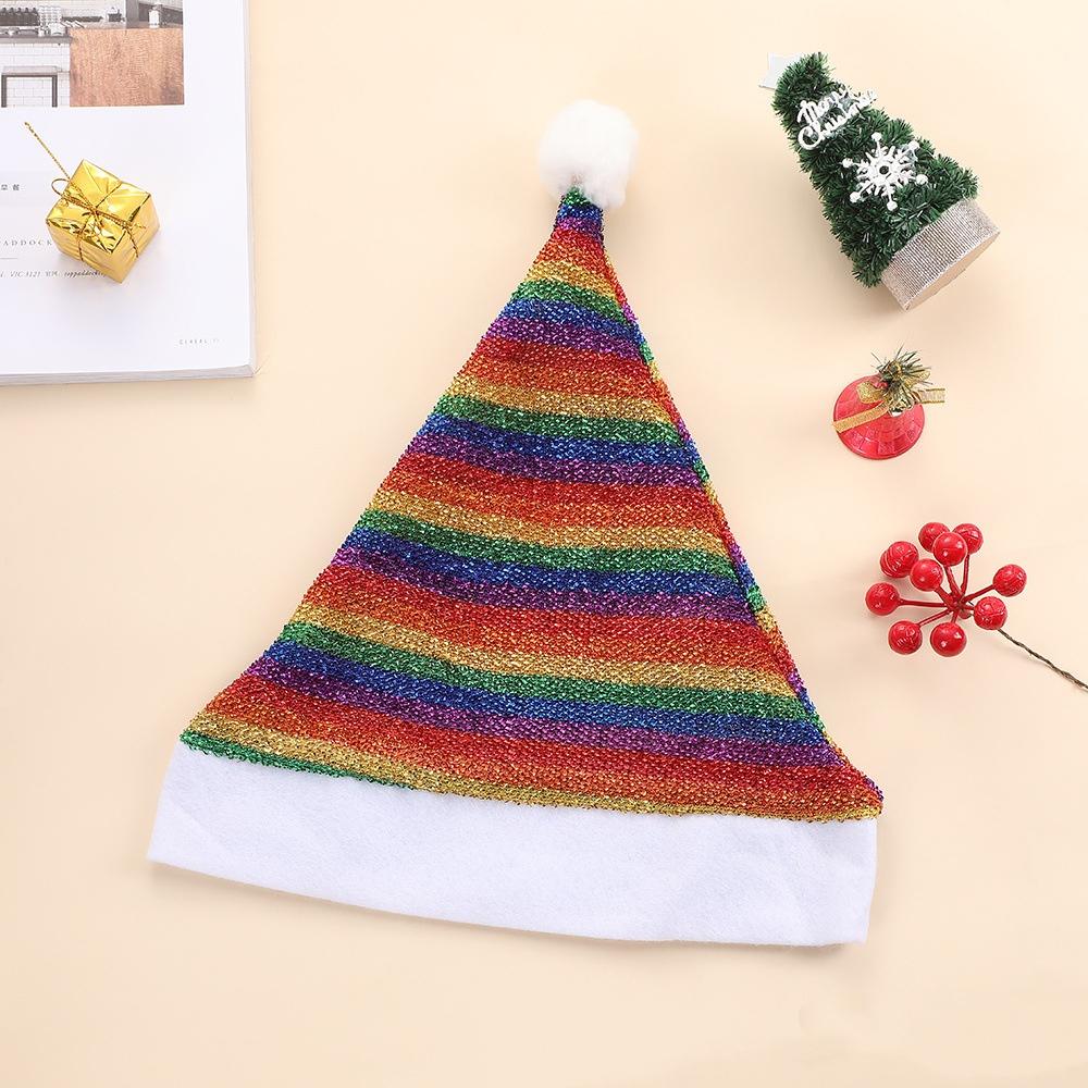 Snowflake Santa Hat Shiny Colorful Xmas Cap Christmas Hat Unisex Holiday Party Headwear For Stage Performance New Year Party