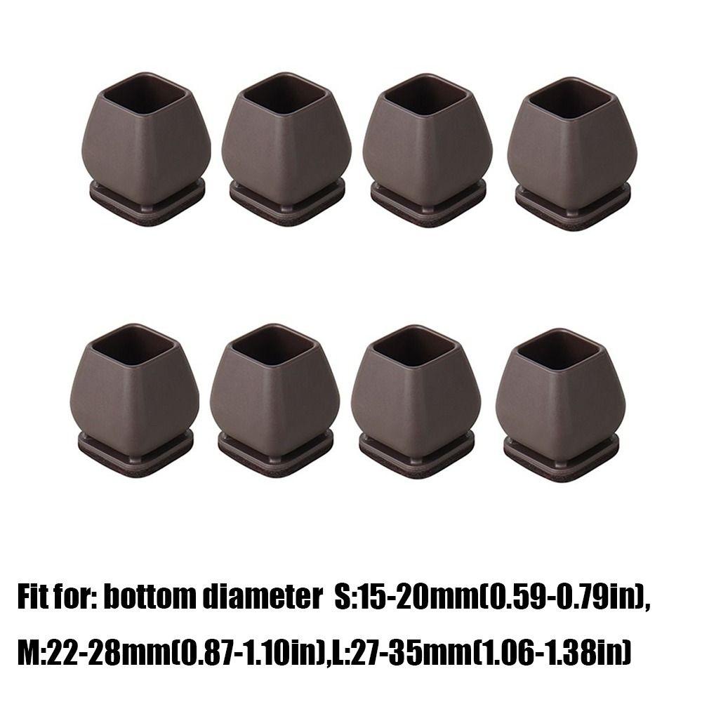 Mit dicken Filzgleitern Stuhlbeinkappen Geräuschreduzierung Rund/Quadrat Stuhlbein Bodenschutz Dunkelbraun Rutschfest