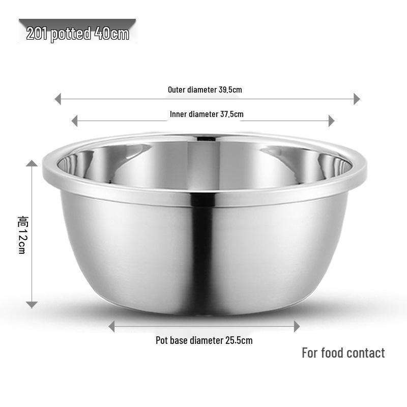 304 Stainless Steel Multi-Purpose Kitchen Basin for Soup, Dough, Vegetables, and Rice