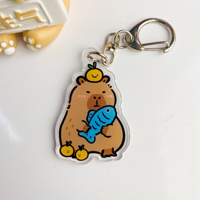 Double-Sided Acrylic Guinea Pig & Capybara Keychain – Cute, Funny Backpack Pendant, Small Gift