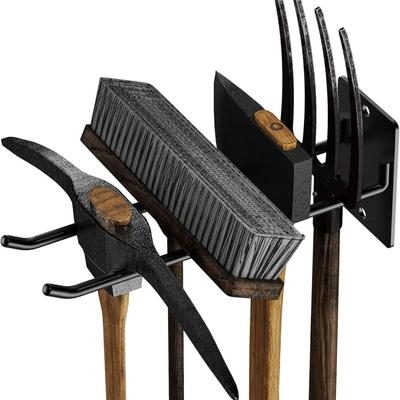 2-Pack Metalen Wandmontage Garagehaken voor Tuingereedschap, Stoelen, Slangen, Bulkartikelen, Touwen, Schoffels, Harken, Bezems, Mop, Spade Garage Ruimtebesparende Opberg