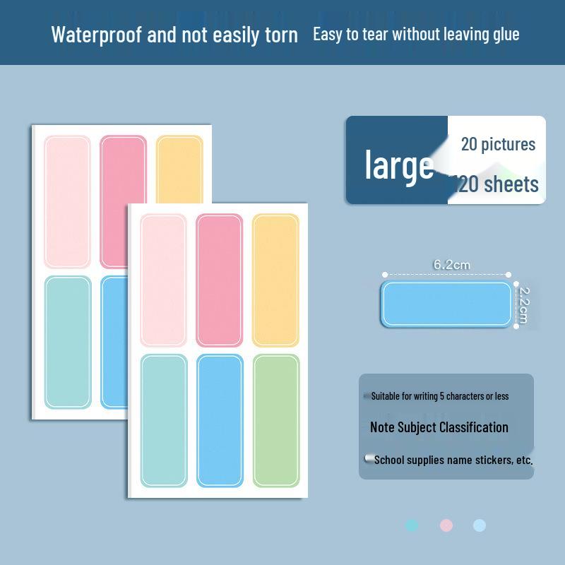 Waterproof Color Label Stickers - Self-Adhesive, Handwritten Name Markers