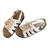 Cowhide Version~ New Hollow Lace-up Leather Shoes for Women To Wear Retro Round Head Versatile Thick-soled Beach Sandals