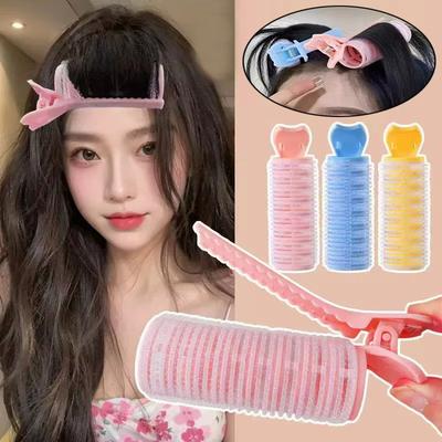 2Pc Bang Curling Iron Lazy Hair Roller Fluffy Styling Clips Air Overnight Curling Heatless Curler DIY Hair Styling Accessories