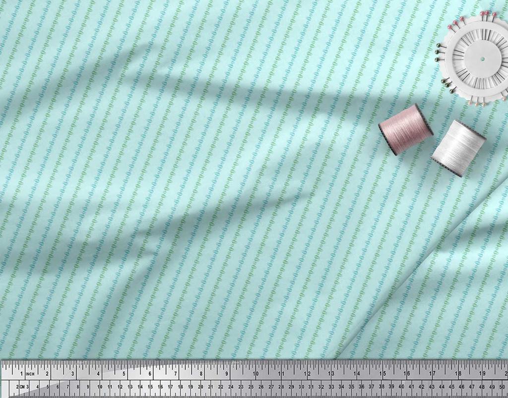 Soimoi Japan Crepe Satin Fabric Triangle Shirting Printed Craft Fabric by the Metre 42 Inch