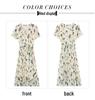 2026 Summer Silk Goddess Style Printed Short-Sleeve Loose Dress for Women