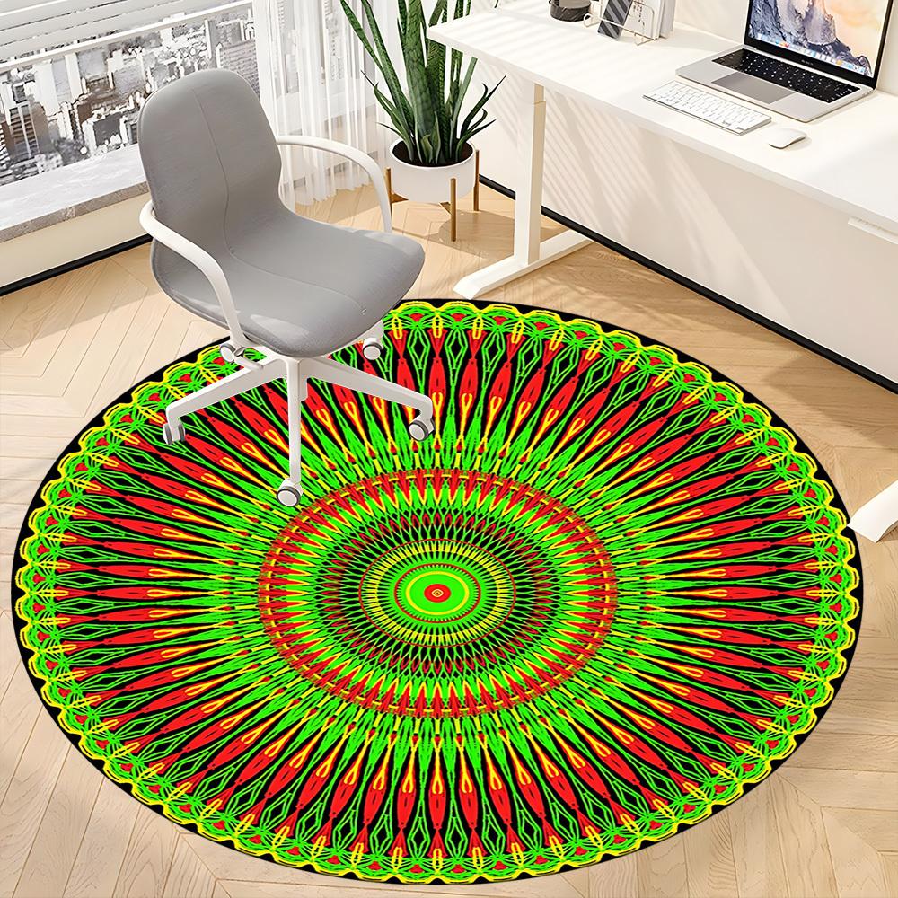 1pc Mandala Design Chair Carpet for Office, Non slip, Soft and Durable Office Rug