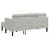 2 Piece Sofa Set with Cushions Light Grey Polyester