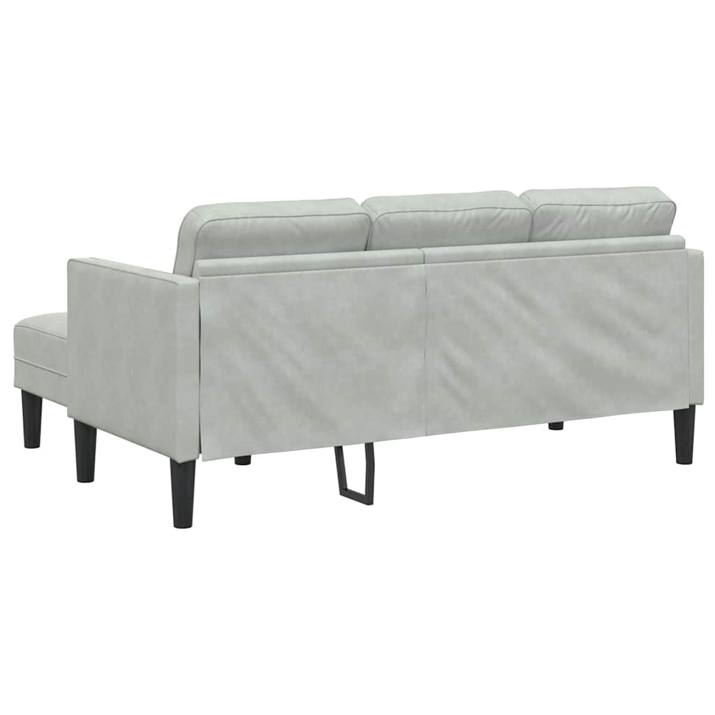 2 Piece Sofa Set with Cushions Light Grey Polyester