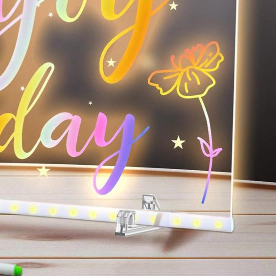 Drawing Board with 7 Pens Reusable Memo Pad Acrylic Wall