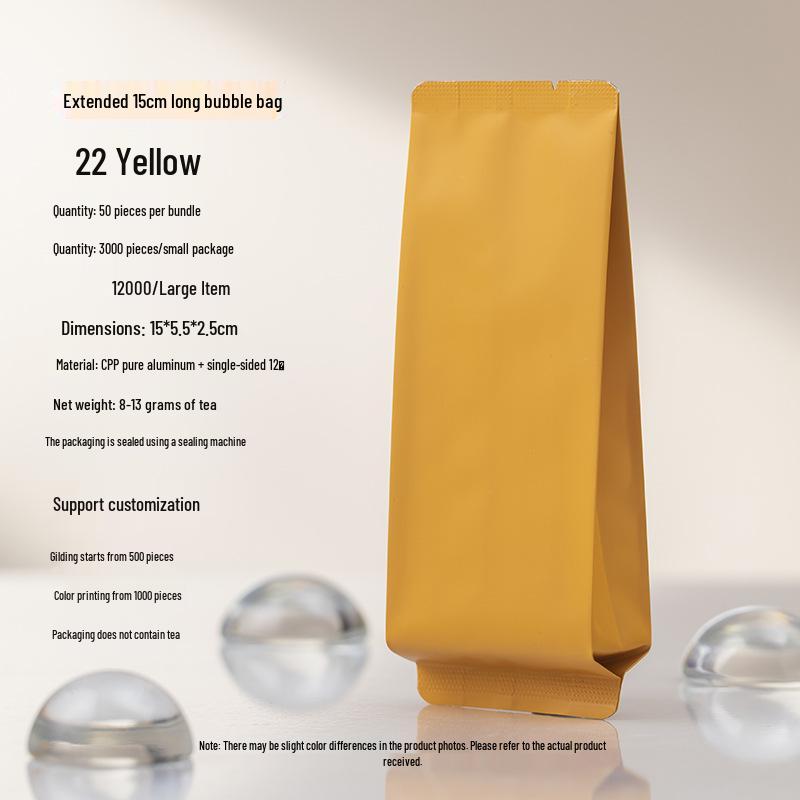 8g Extra Thick Aluminum Foil Tea Bag for Yancha, Phoenix Dancong, Black Tea & Rougui