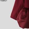 INCERUN Elegant Men Long Sleeve Ruffled Patchwork Thin Party Blazer Coats