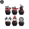Racing Car Table Runners Car Party Decoration Black Checkered Flag Disposable Tablecloth for Race Theme Birthday Party Supplies