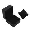 Boîte Cadeau Montre Unique Noire avec Coussin Organisateur Étui d'Affichage Montre-Bracelet en Cuir PU pour Hommes Couvercle de Montre Clamshell en Cuir PU
