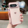 Trendy Glossy Plating Love Heart Soft TPU Case For Google Pixel 10A 10 9 Pro XL 8 7 A Skin-friendly Shockproof Bumper Back Cover