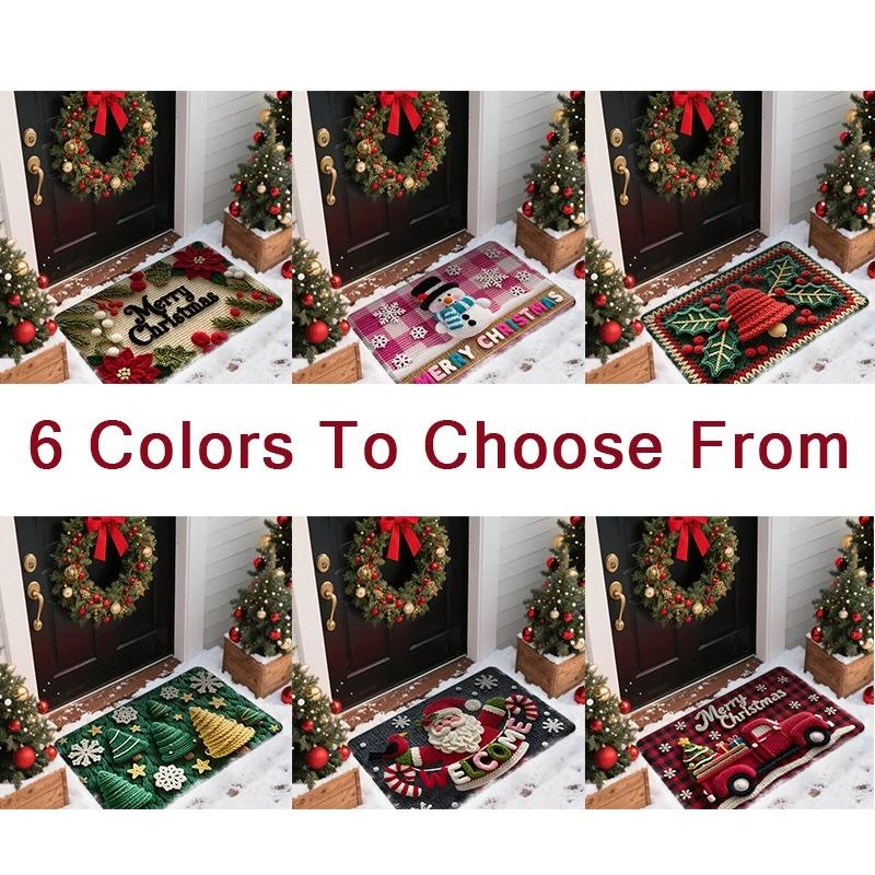 Christmas Door Mat Red Santa Claus Outdoor and indoor Gingerbread Man Carpet New Year 2026 Merry Christmas Home Decor Foot Mat