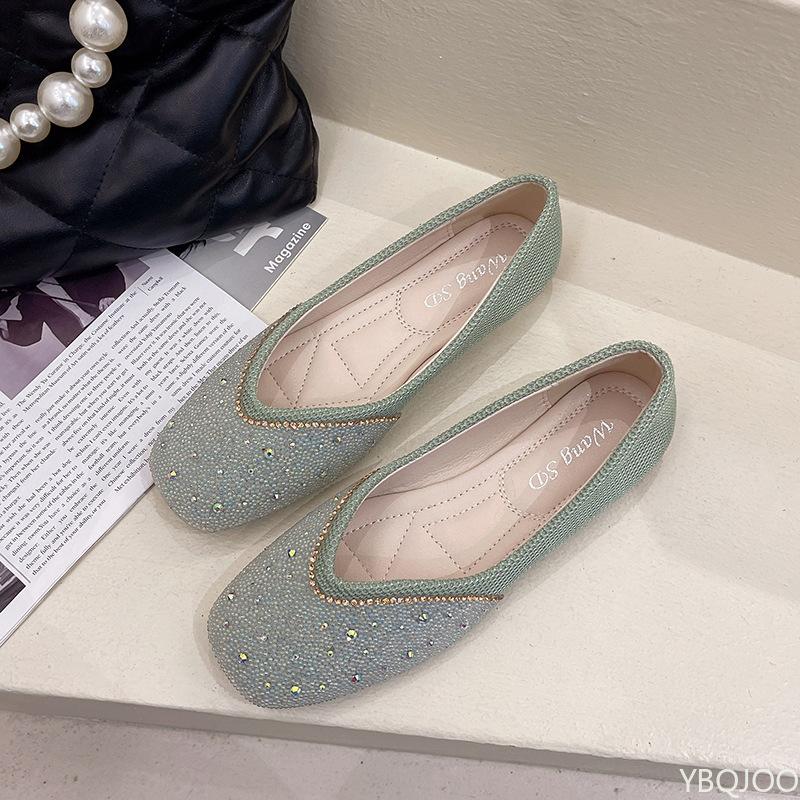 Summer New Solid Color Shallow mouth Fashion versatile Women Shoes Square Toe Casual Elegant Shoes Lightweight Breathable flats