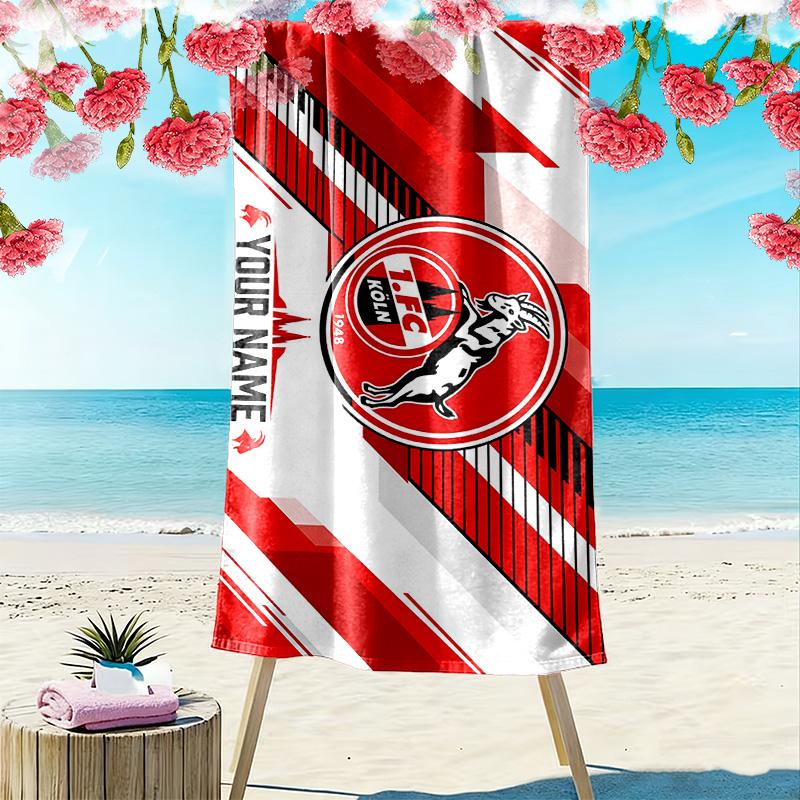 1. FC Köln Print Beach Towel, Large Soft Quick Dry Towel for Beach Camping Swimming