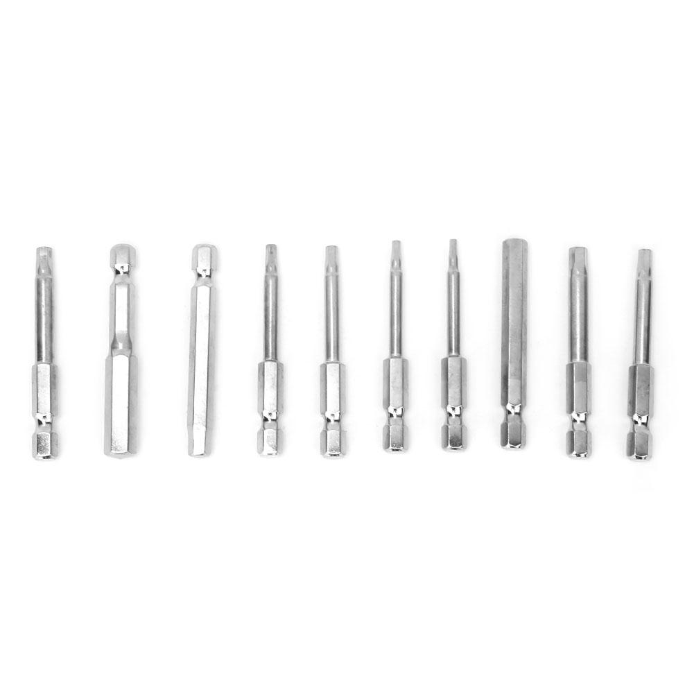 10PCS Hex Shank Screwdriver Bits Magnetic BST Bits 018 60mm Length