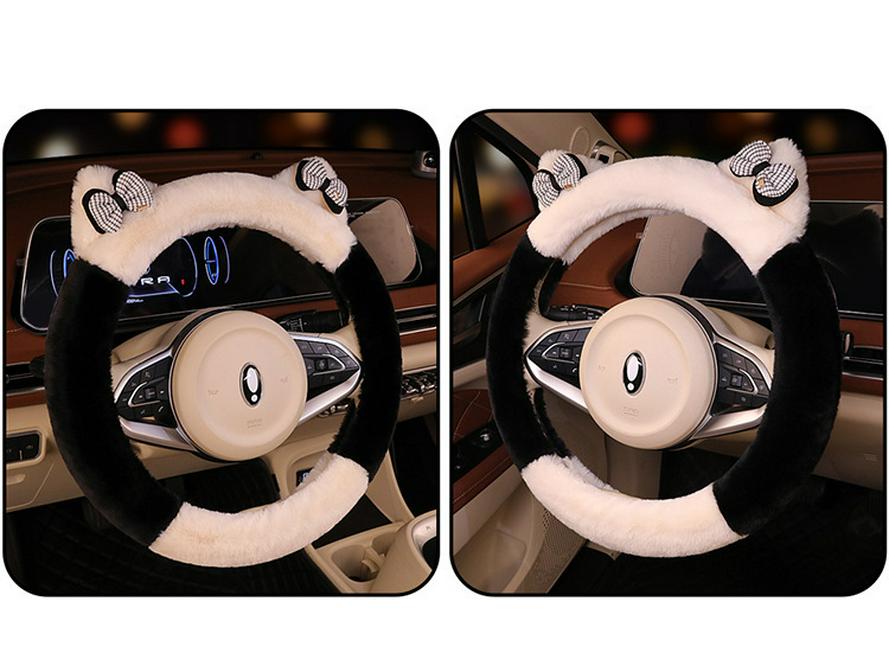 2023 Elegant Knot Kitten Plush Steering Wheel Cover