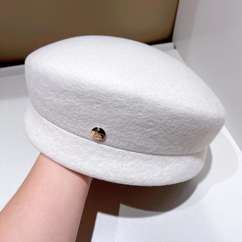 Fashion Fadora Hat For Woman 100% Wool Beret Women Winter Popular Wedding Cocktail Party Pillbox Hat High Quality Chapeau Femme