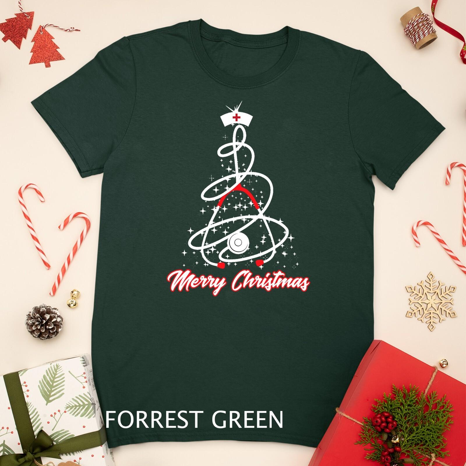 Merry Christmas Nurse Shirt Yuletide Practitioners Cute Gift Unisex T-Shirt Mens Womens Tees Top L